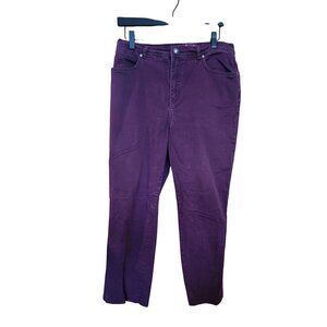 Gloria Vanderbilt Amanda Purple High-Rise Straight-Leg Jeans Size 10 Womens Deni